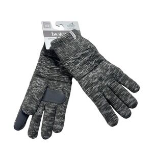Isotoner Women's 1SZ SmartDri EcoComfort Heather Grey Ivory Gloves NEW